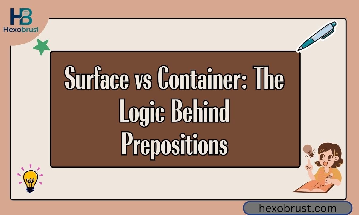 Surface vs Container The Logic Behind Prepositions