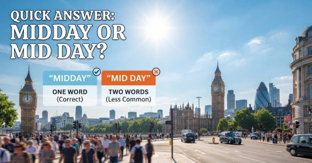 Quick Answer: Midday or Mid Day?